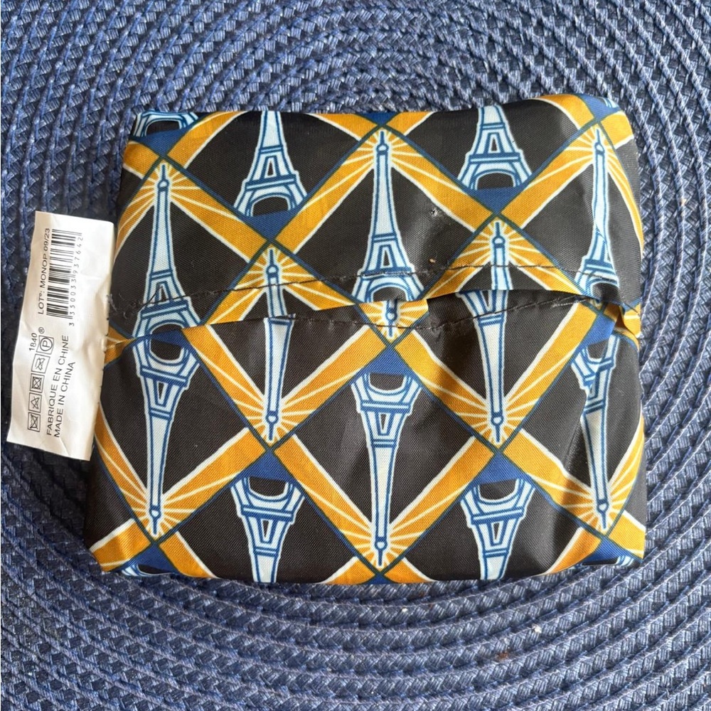 French Foldable Shopping Basket Bag Eiffel Tower Paris France New